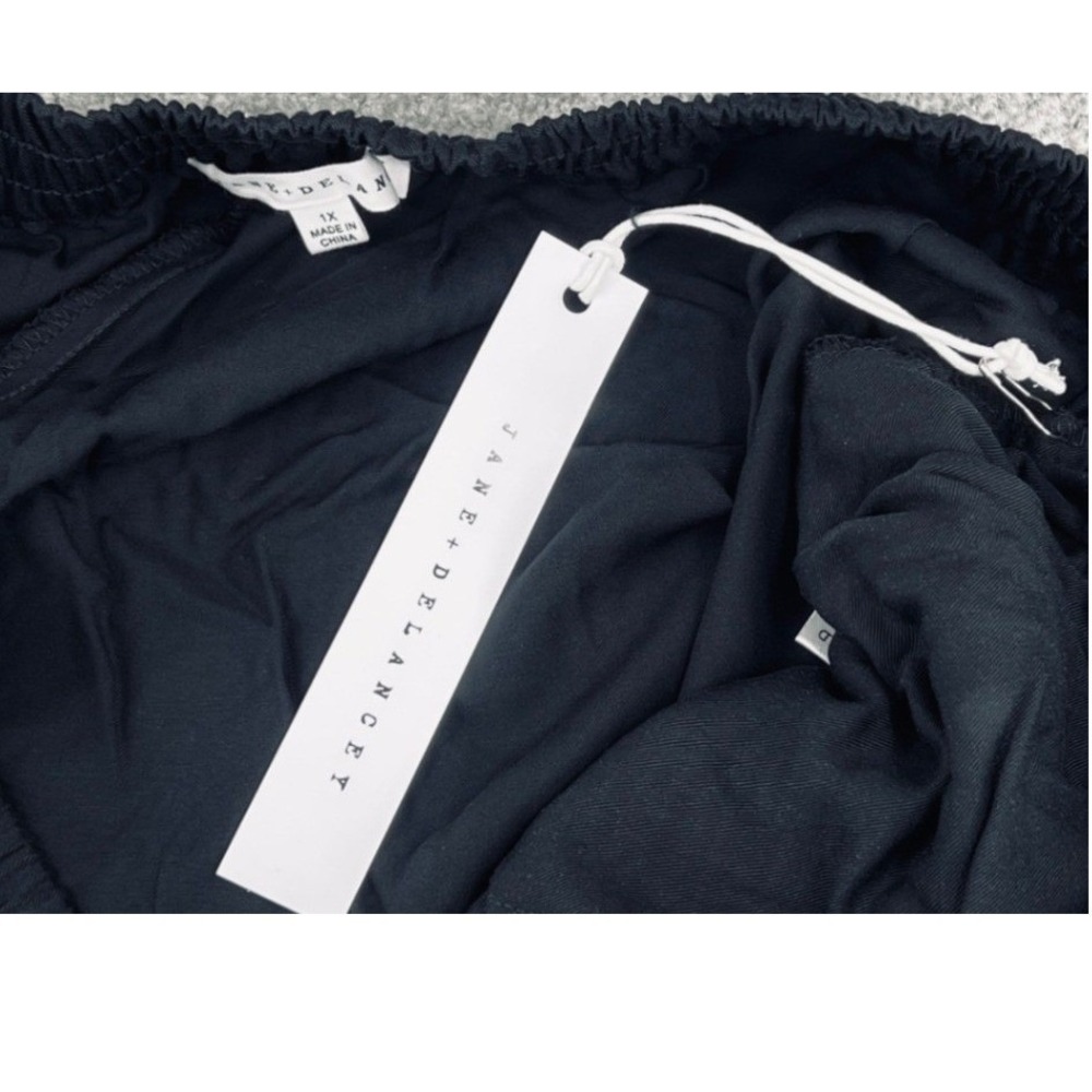 Jane + Delancey Wide Leg Cropped Culottes Pants Size 1X Black Elastic Waist NWT - Picture 4 of 7